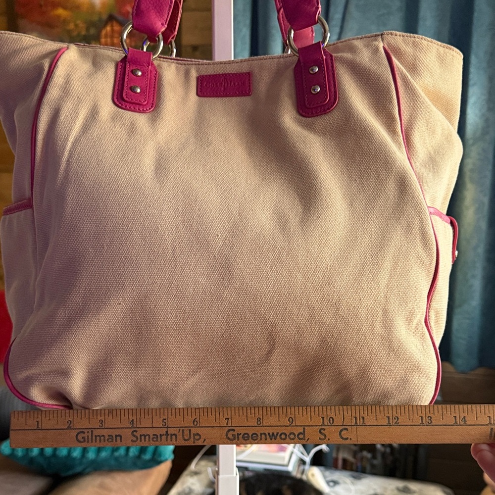 Cole Haan Tan and Pink Tote Bag - Picture 2 of 13